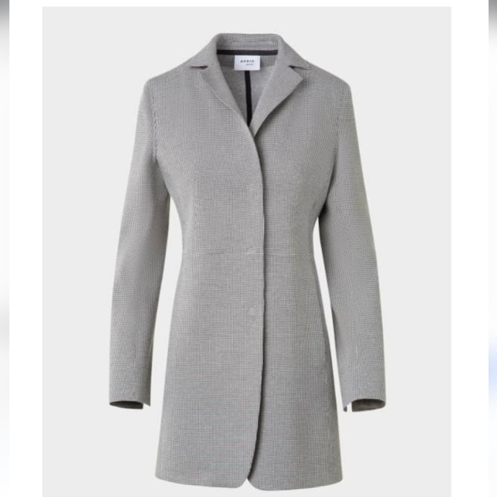 Akris Punto NEW Long Bonding Jacket Houndstooth Jacket Blazer Size 6 NWT